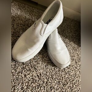 Vans white slip on